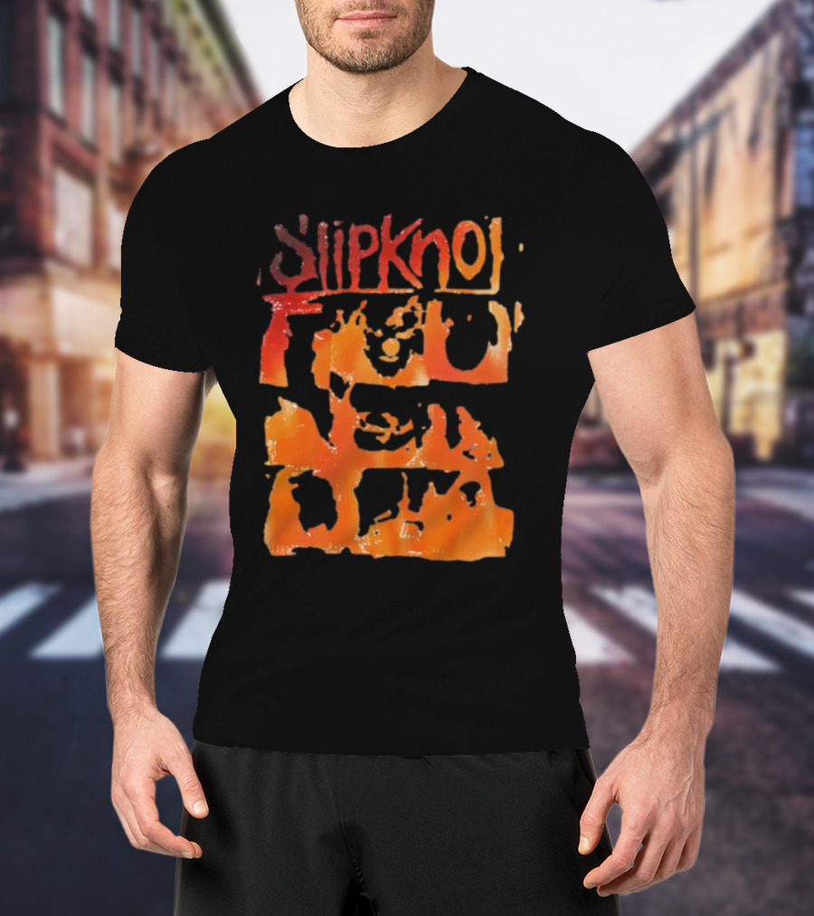 Slipknot The End So Far Orange Mask Grid T-Shirt