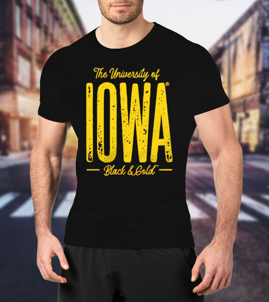 University Of Iowa Black And Gold IOWA T-Shirt