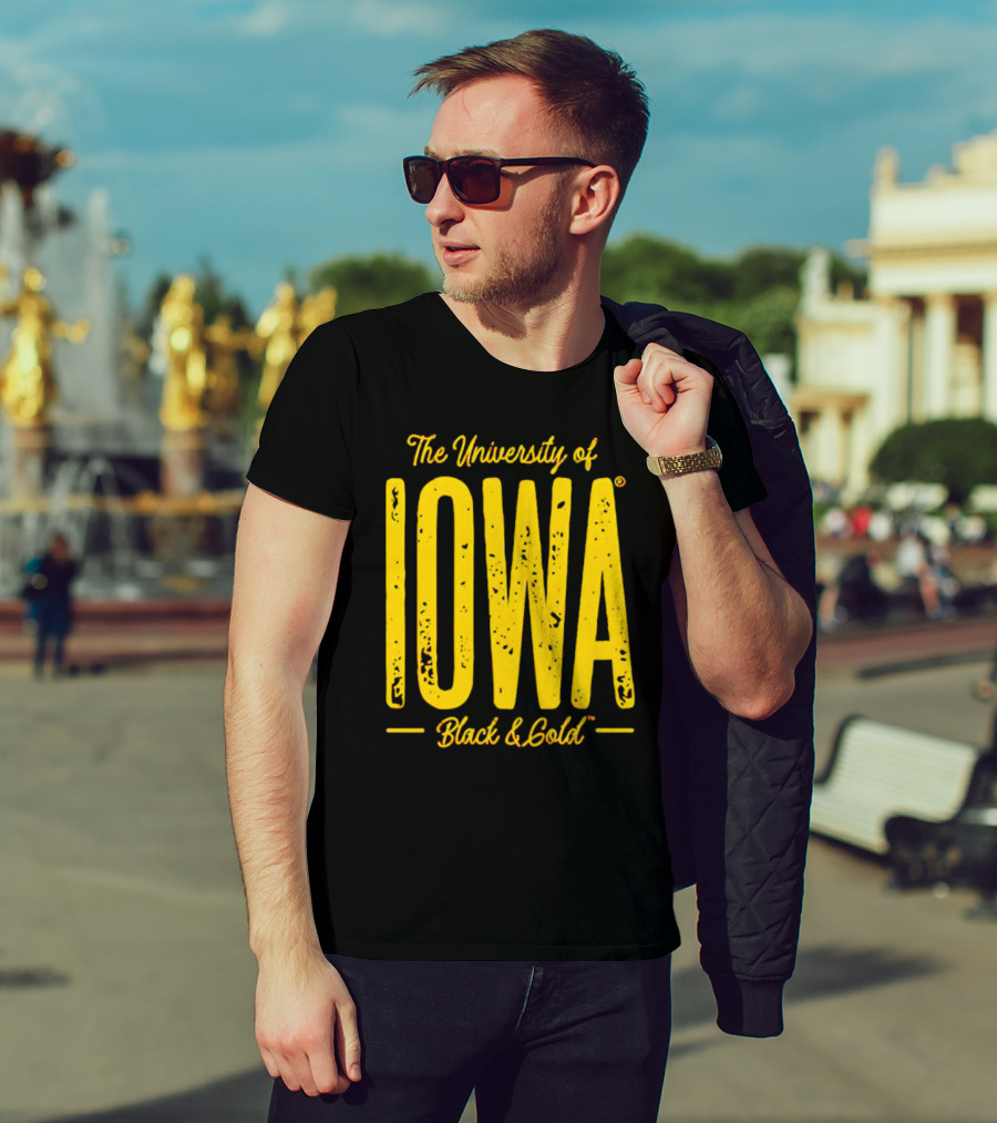 University Of Iowa Black And Gold IOWA T-Shirt