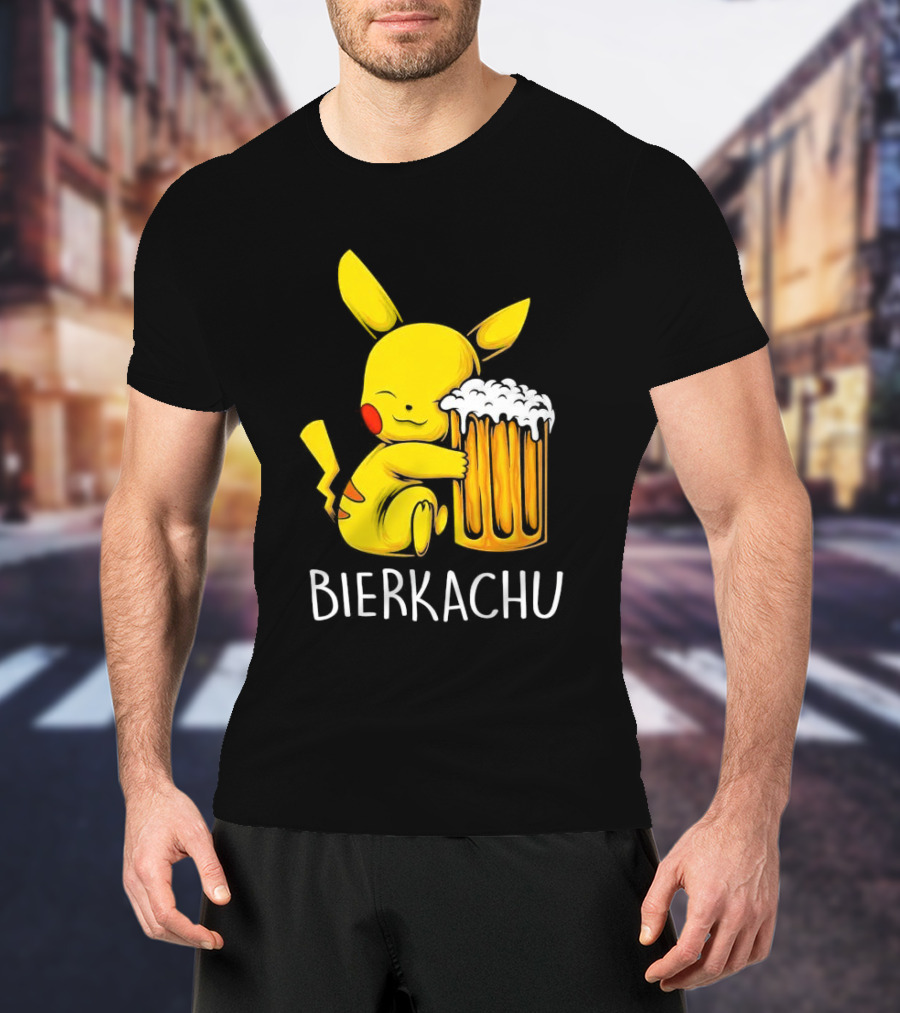 Pokemon Pikachu Bierkachu With Beer Mug T-Shirt