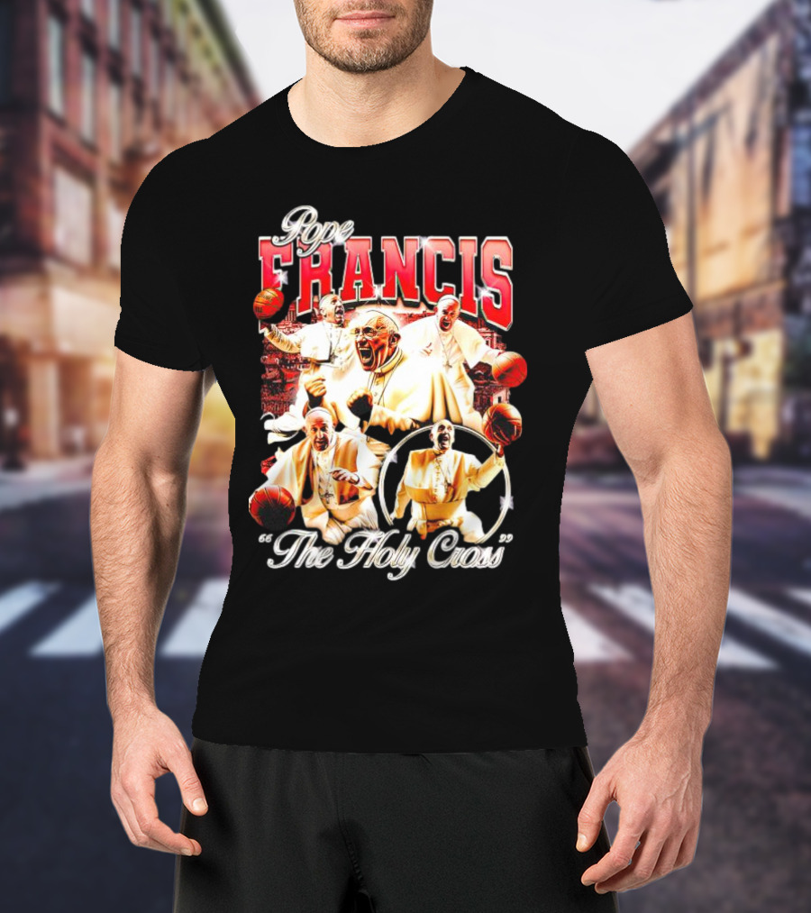 Pope Francis Basketball Collage The Holy Cross T-Shirt
