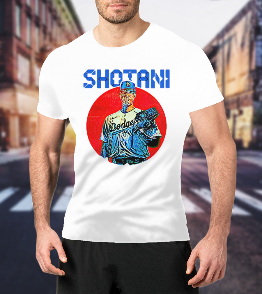 SHOTANI 17 Dodgers Japanese Flag T-Shirt