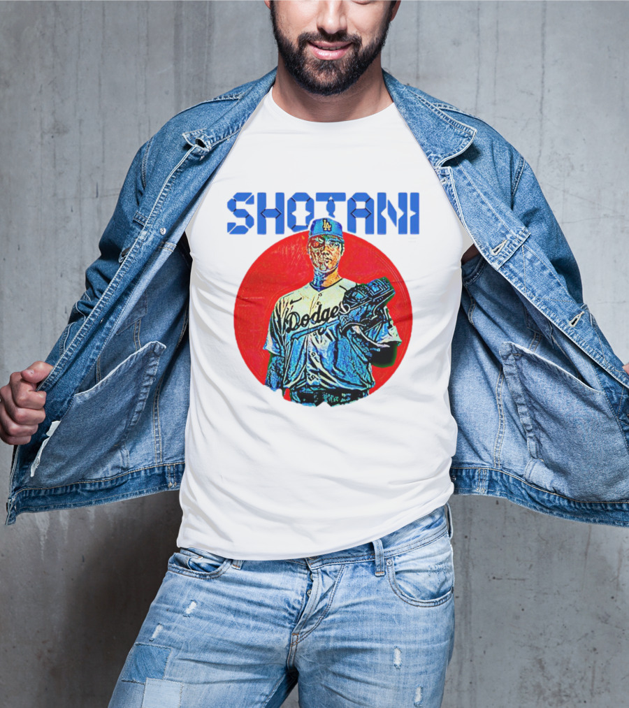 SHOTANI 17 Dodgers Japanese Flag T-Shirt