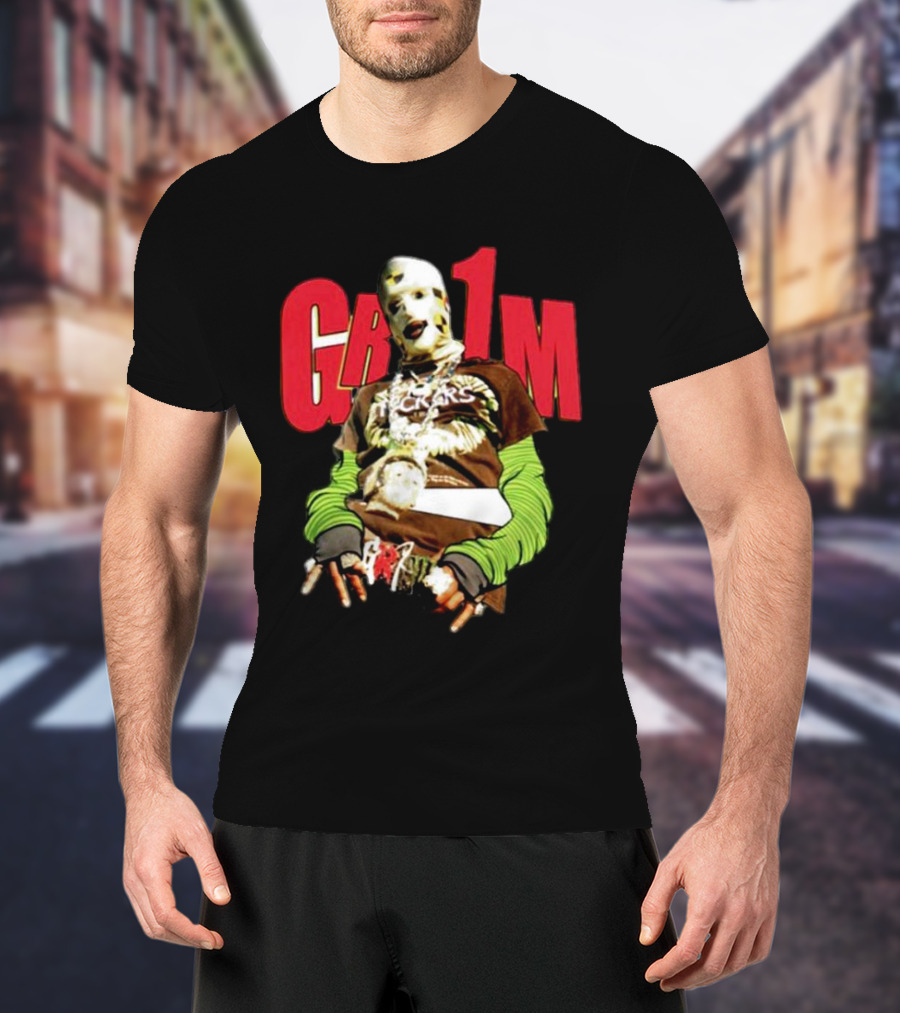 AWGE Grim Masked Figure With Layers And Skeleton Hands T-Shirt