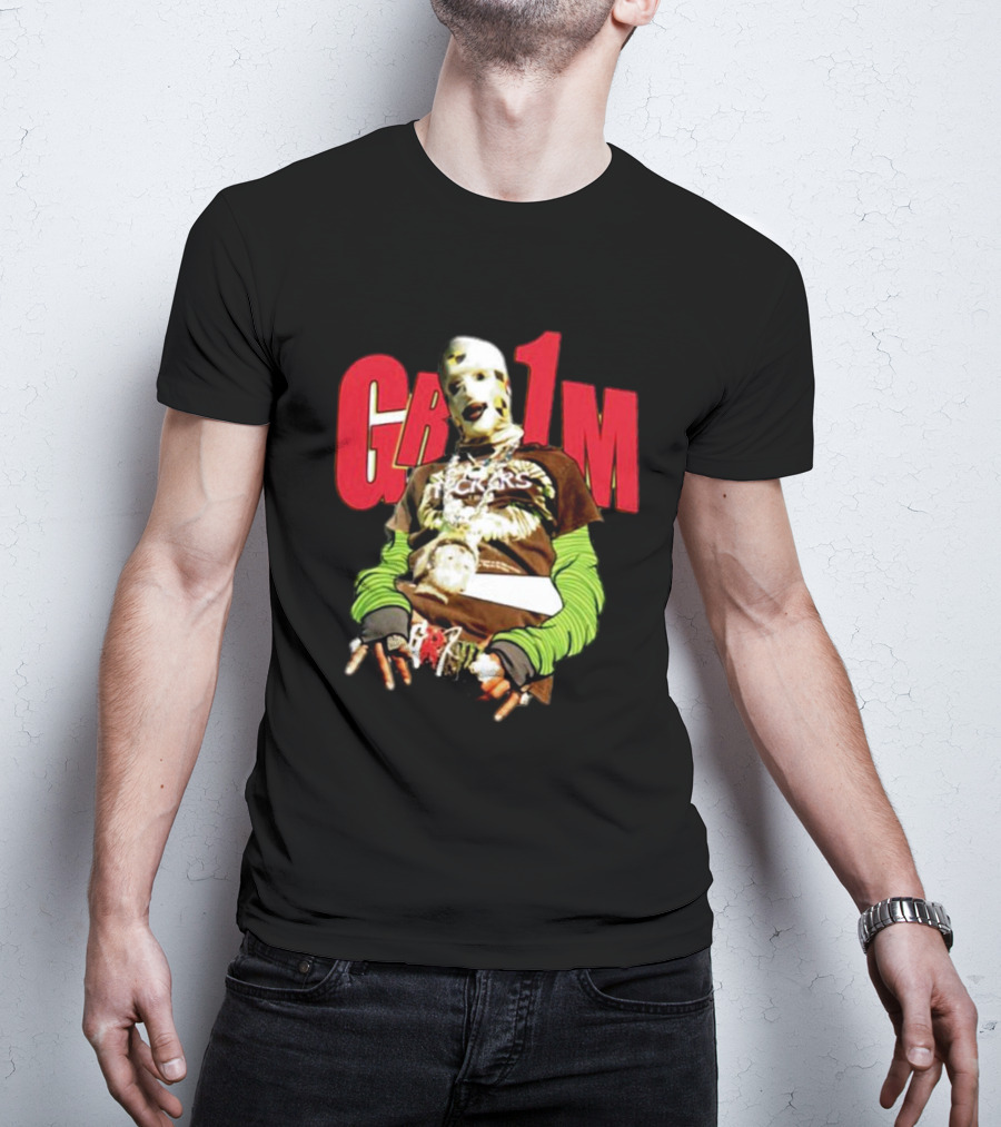 AWGE Grim Masked Figure With Layers And Skeleton Hands T-Shirt