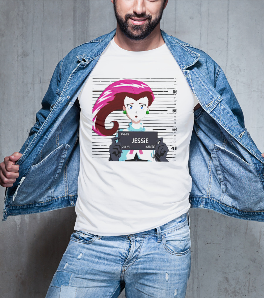 Jessie Mugshot Team Rocket Pokemon Anime T-Shirt