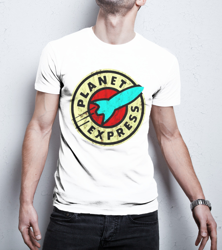 Retro Planet Express Rocket Emblem T-Shirt
