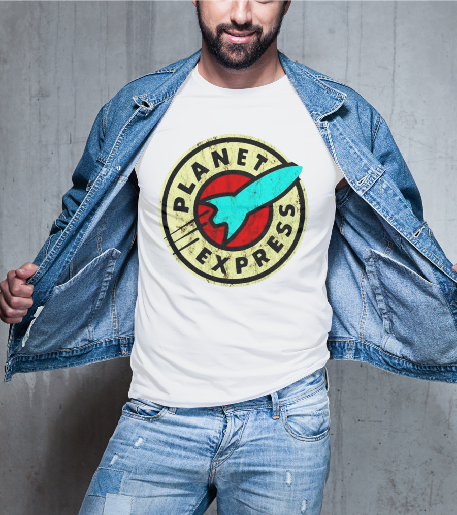 Retro Planet Express Rocket Emblem T-Shirt
