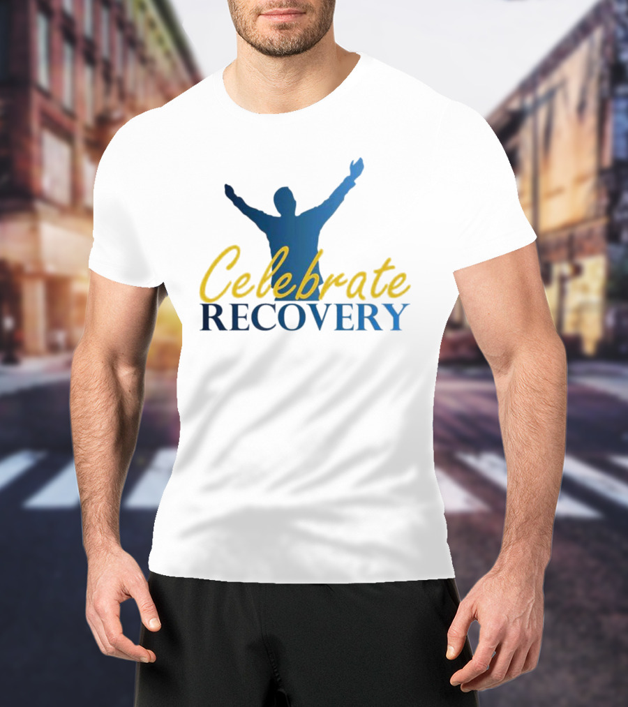 Celebrate Recovery Uplifted Silhouette And Text T-Shirt