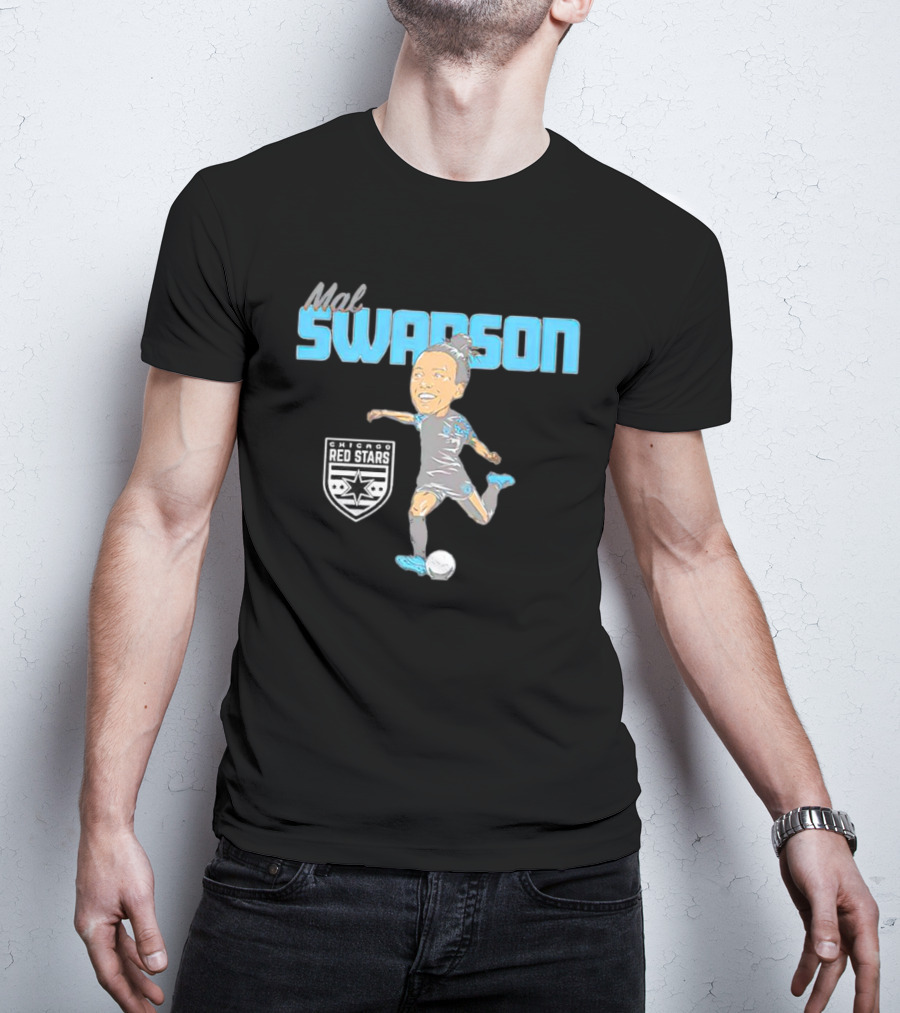 Mal Swanson Chicago Red Stars Soccer Caricature T-Shirt