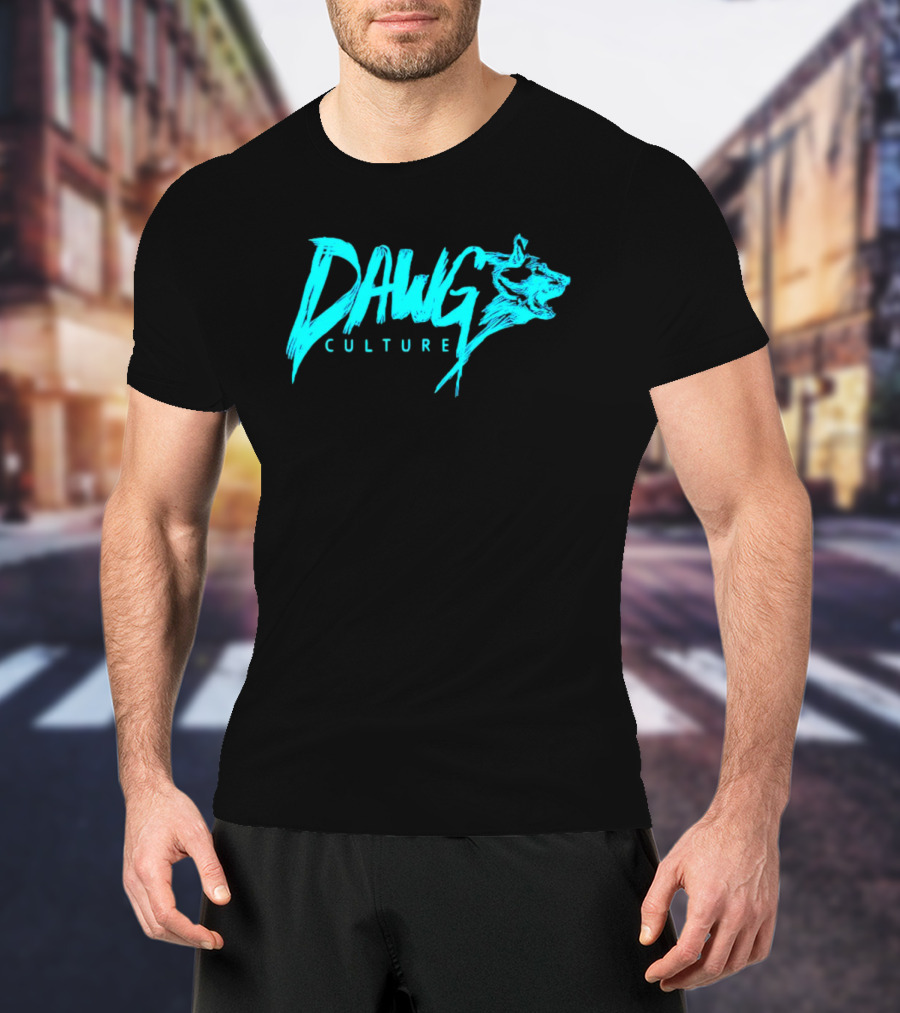 Dawg Culture Bold Athletic Spirit With Fierce Blue Dog T-Shirt