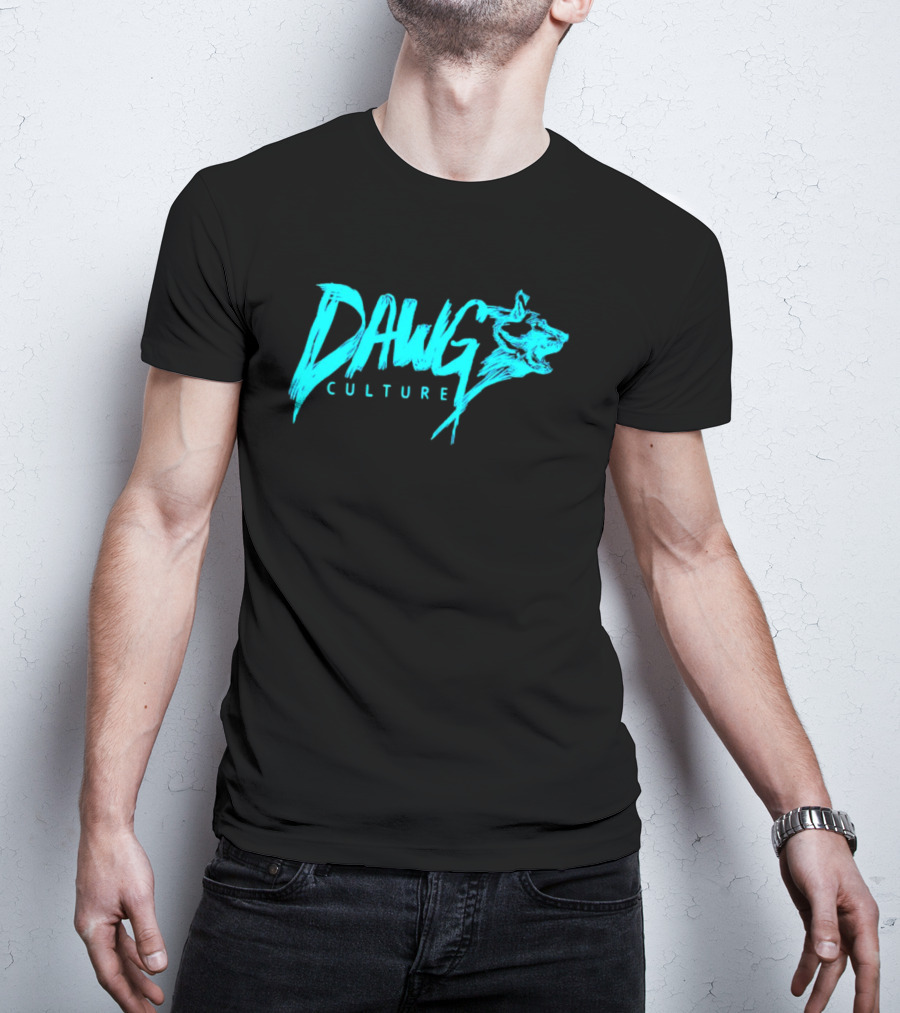 Dawg Culture Bold Athletic Spirit With Fierce Blue Dog T-Shirt
