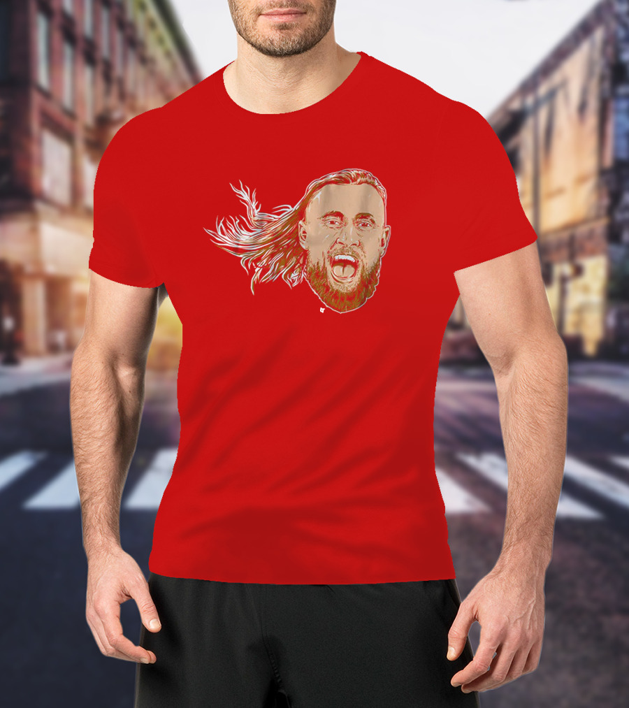 George Kittle Swag Head 49ers Red Beard Roaring Face T-Shirt