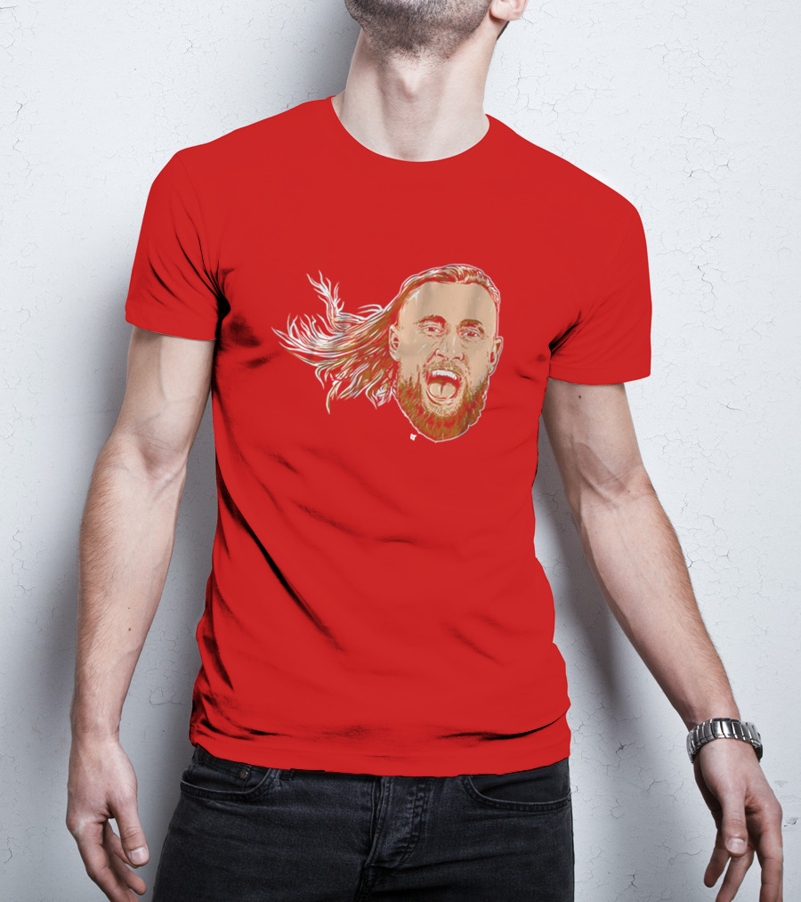 George Kittle Swag Head 49ers Red Beard Roaring Face T-Shirt