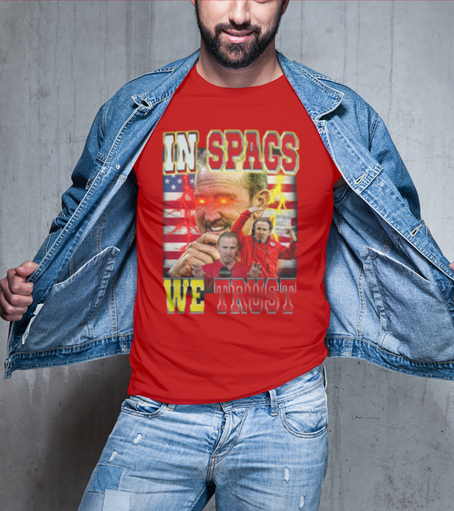 In Spags We Trust Chiefs USA Flag Football Coach Red Eyed T-Shirt