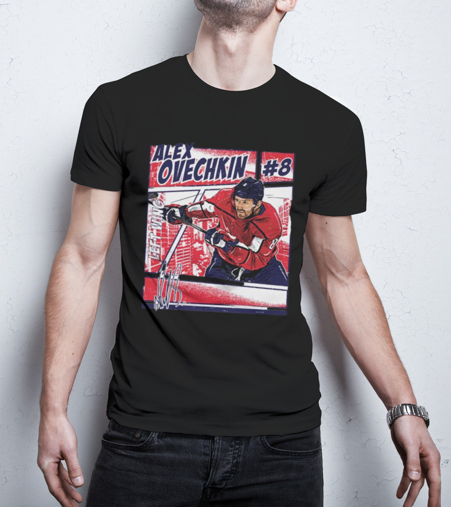 Alex Ovechkin #8 Washington Comic Left Wing Hockey T-Shirt