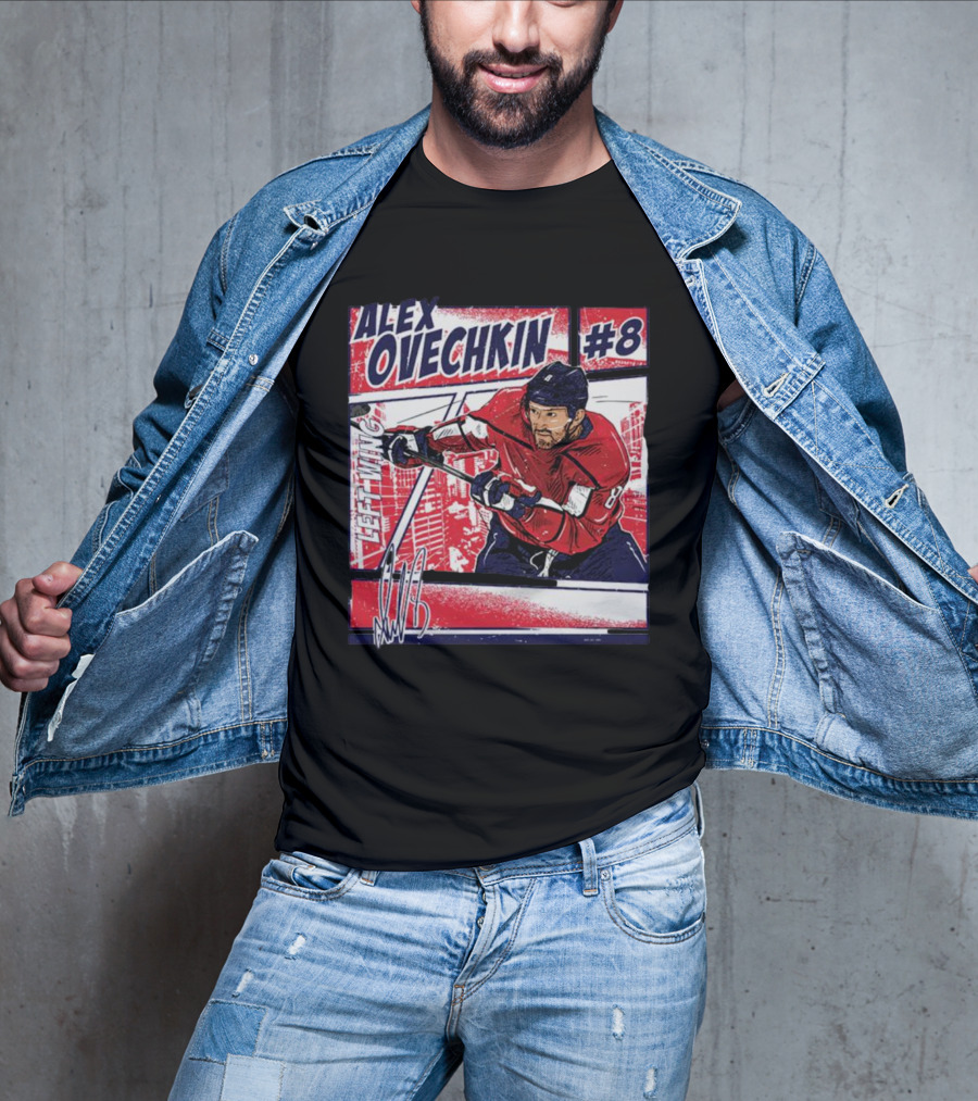 Alex Ovechkin #8 Washington Comic Left Wing Hockey T-Shirt