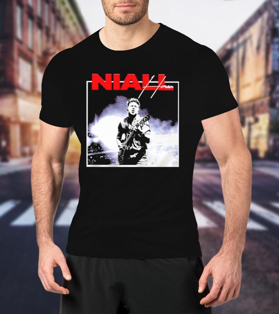 Niall Horan Live Performance Black And White Concert Scene T-Shirt