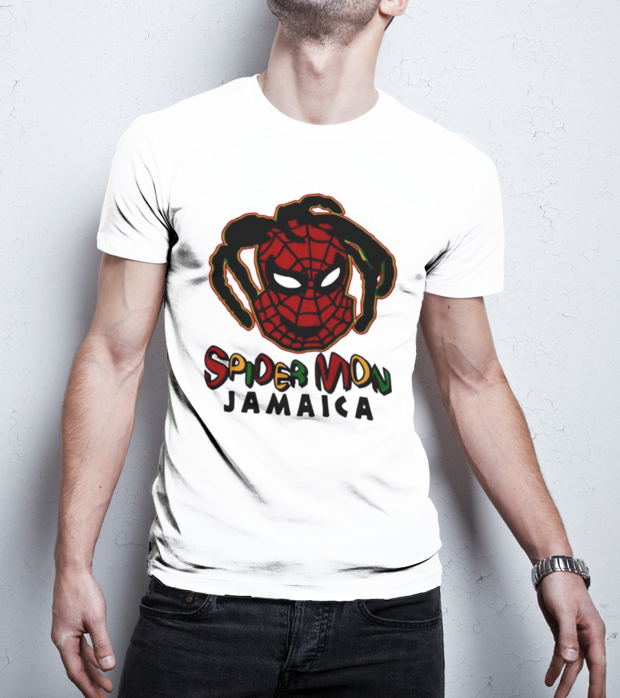 Spider Mon Jamaica Rasta Colors Face T-Shirt