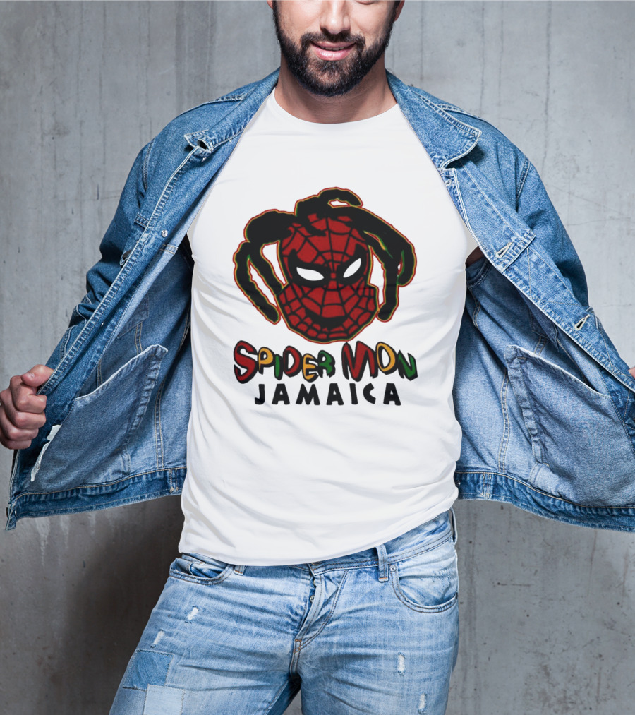 Spider Mon Jamaica Rasta Colors Face T-Shirt