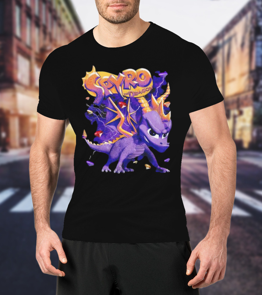Spyro The Dragon Purple Lightning Gemstones Adventure T-Shirt