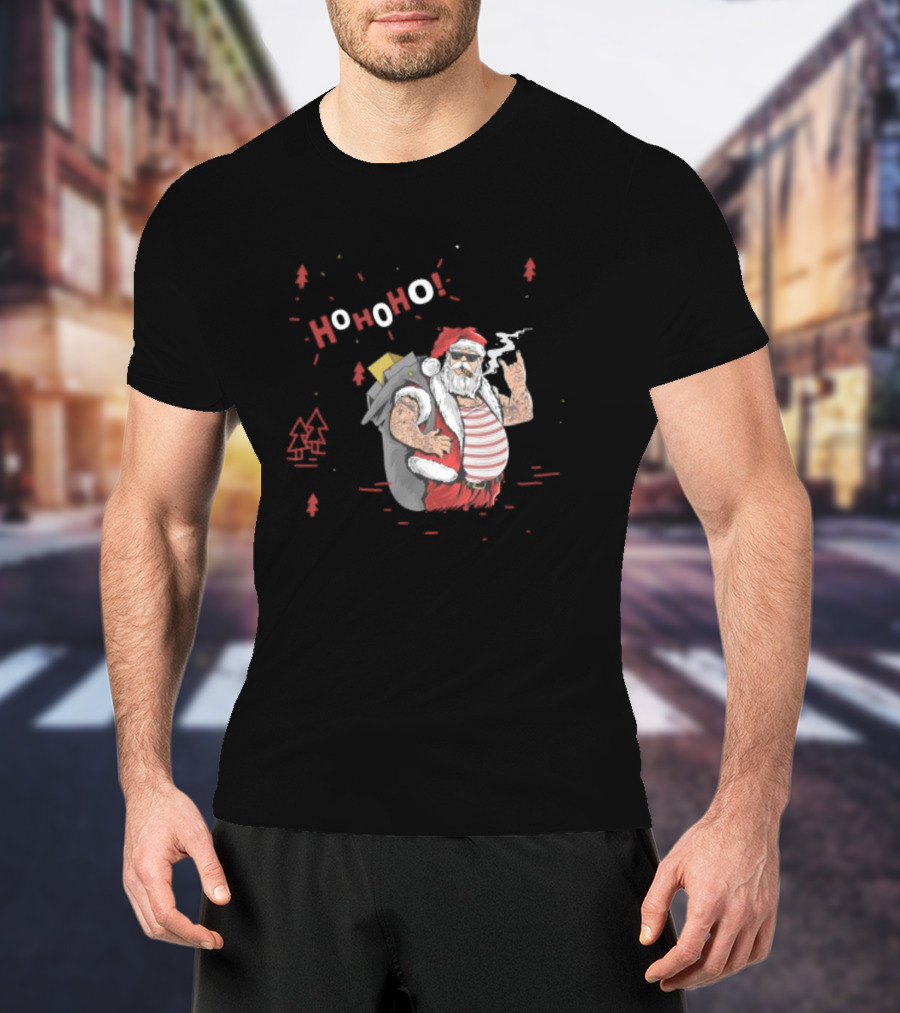 Santa Tricks With Ho Ho Ho Christmas T-Shirt