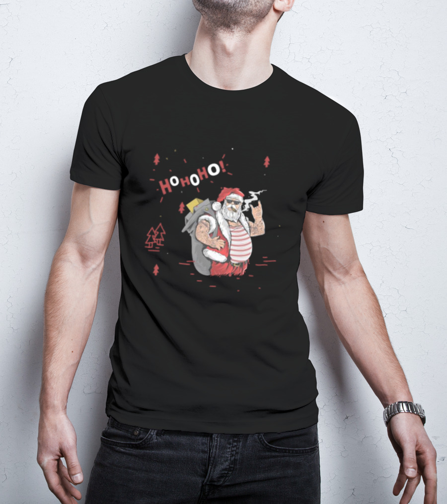 Santa Tricks With Ho Ho Ho Christmas T-Shirt