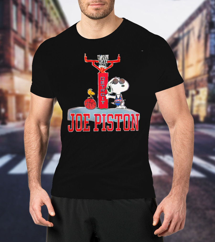 Detroit Joe Piston Snoopy Basketball Detroit T-Shirt