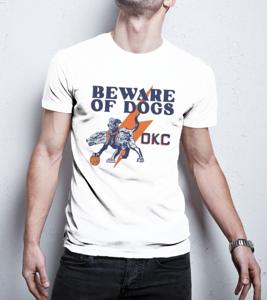 Beware Of Dogs OKC Thunder Basketball Team Lightning T-Shirt