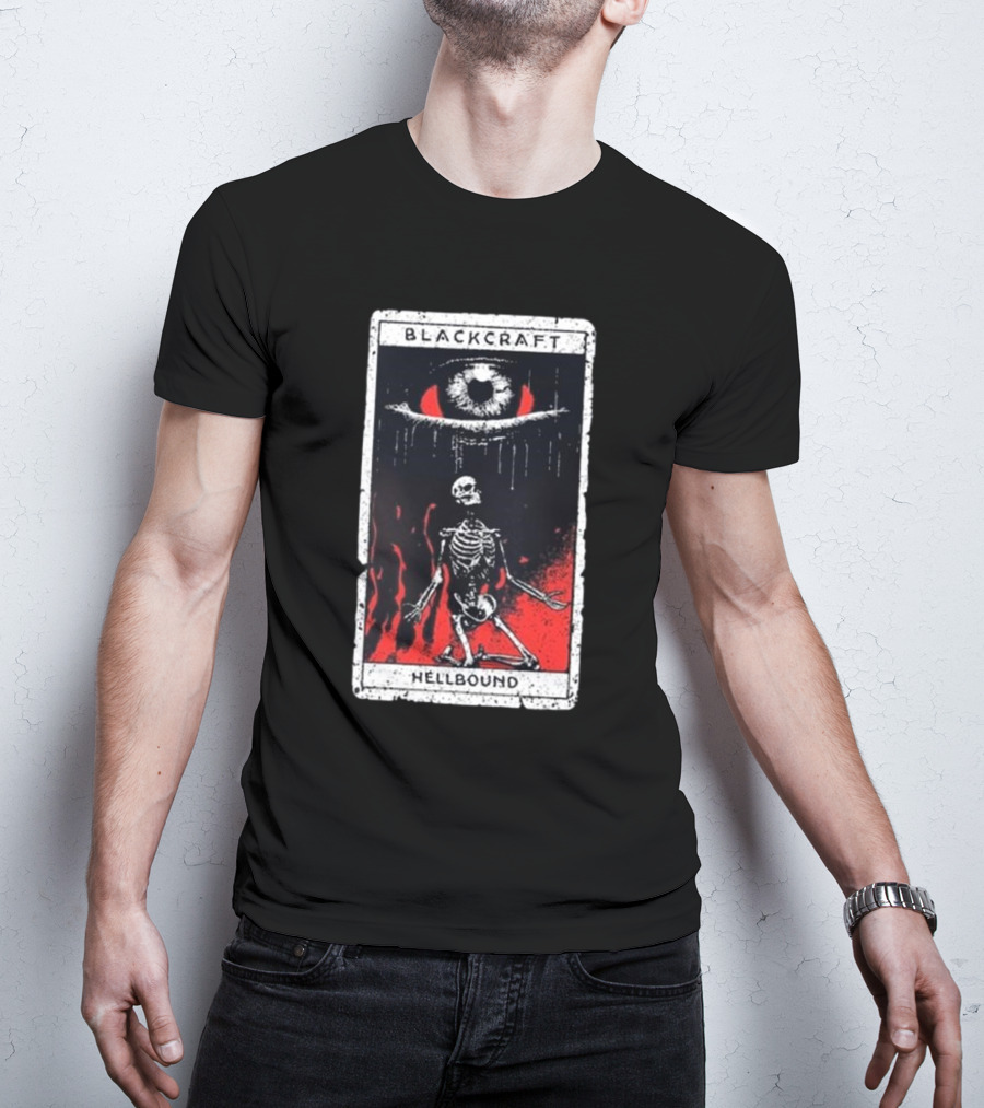 Blackcraft Cult Hellbound Tarot Skeleton Eye Flames T-Shirt