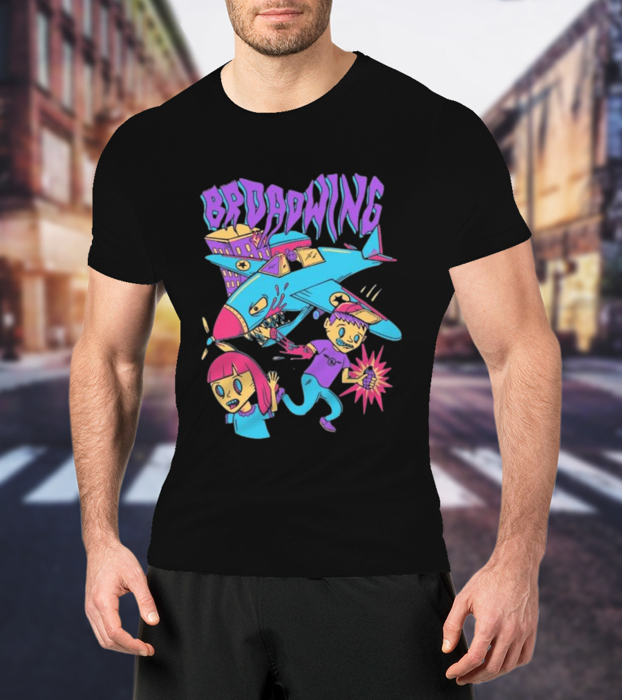 Broadwing Plane Chaos Scene T-Shirt