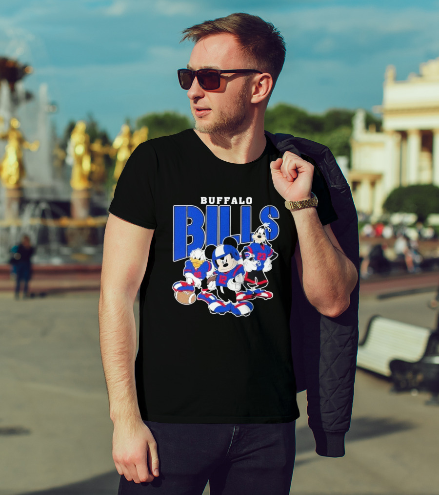 Buffalo Bills Mickey Donald Duck Goofy Football Team T-Shirt