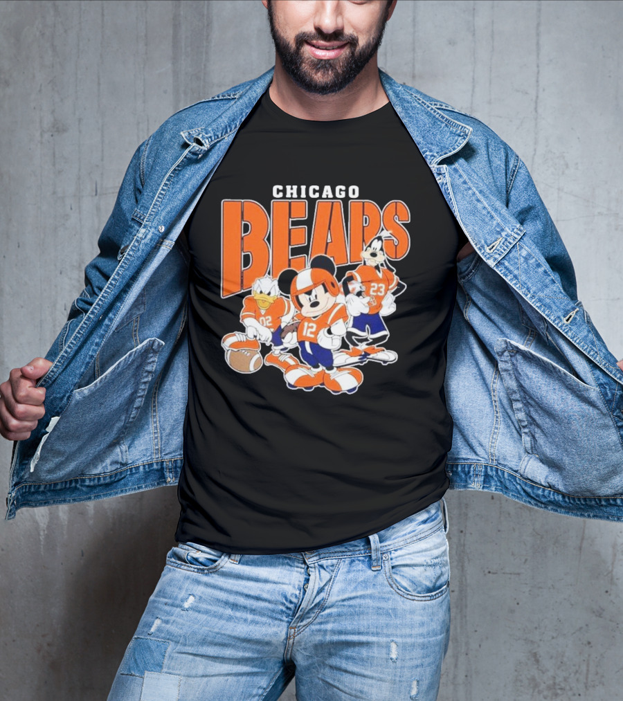 Chicago Bears Mickey Donald Goofy Football Team T-Shirt