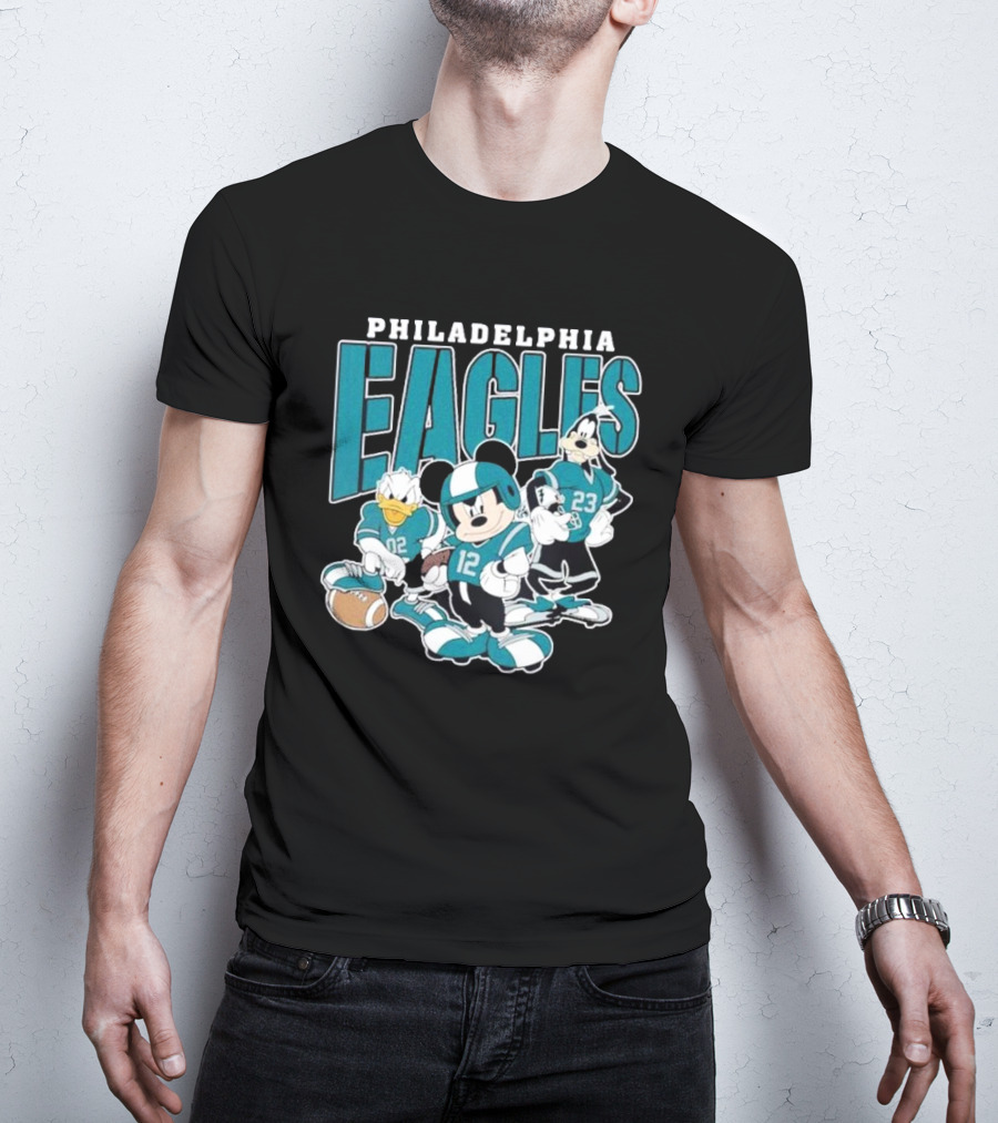 Philadelphia Eagles Mickey Donald Goofy Football Team T-Shirt