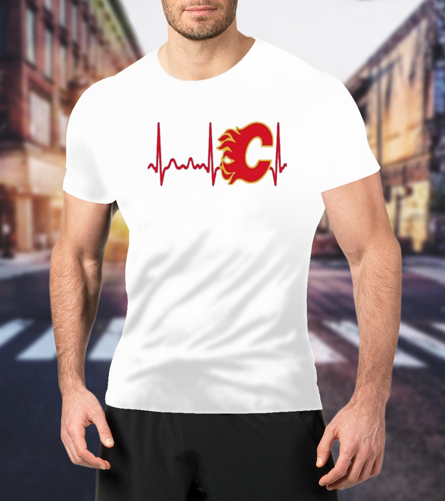 Calgary Flames Heartbeat T-Shirt
