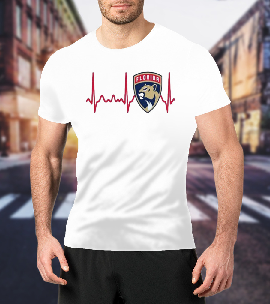 Florida Panthers Heartbeat Hockey T-Shirt