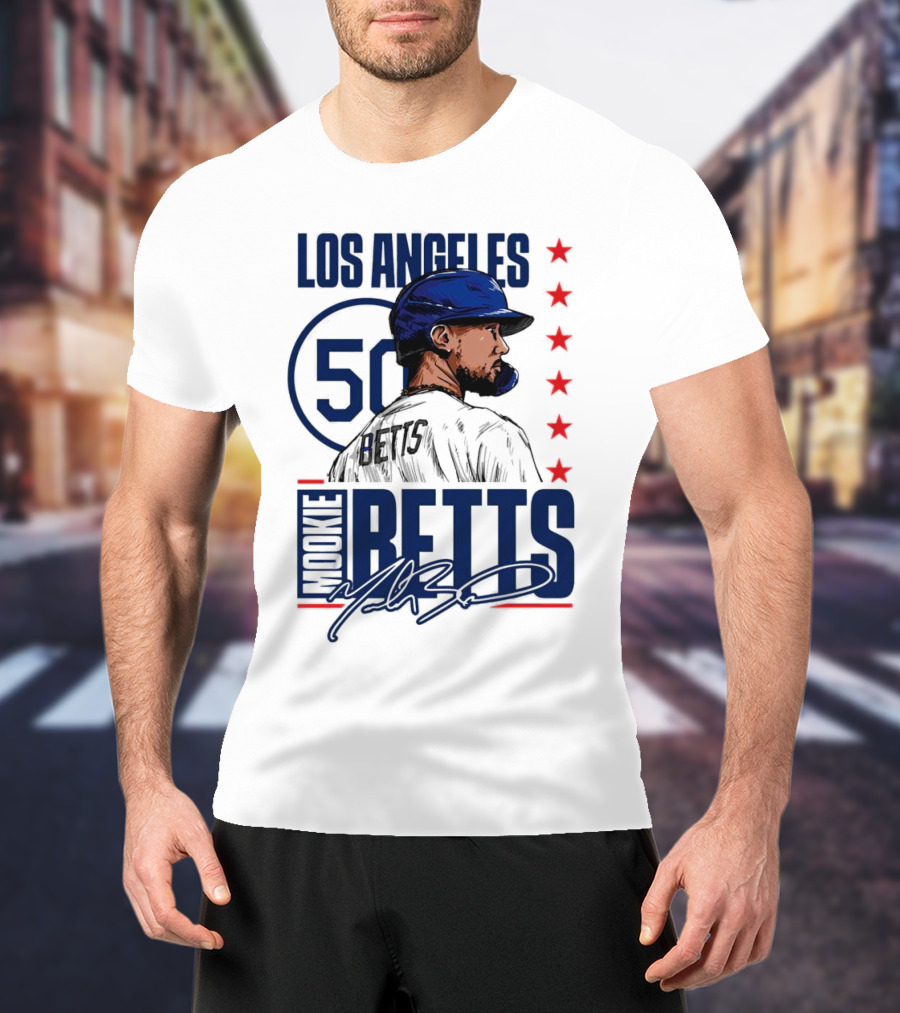 Mookie Betts 50 Los Angeles Dodgers Baseball Stars T-Shirt