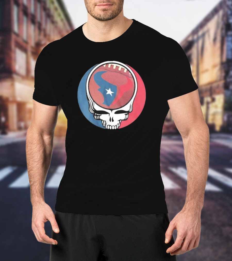 Original Houston Texans Grateful Dead Football Skull T-Shirt