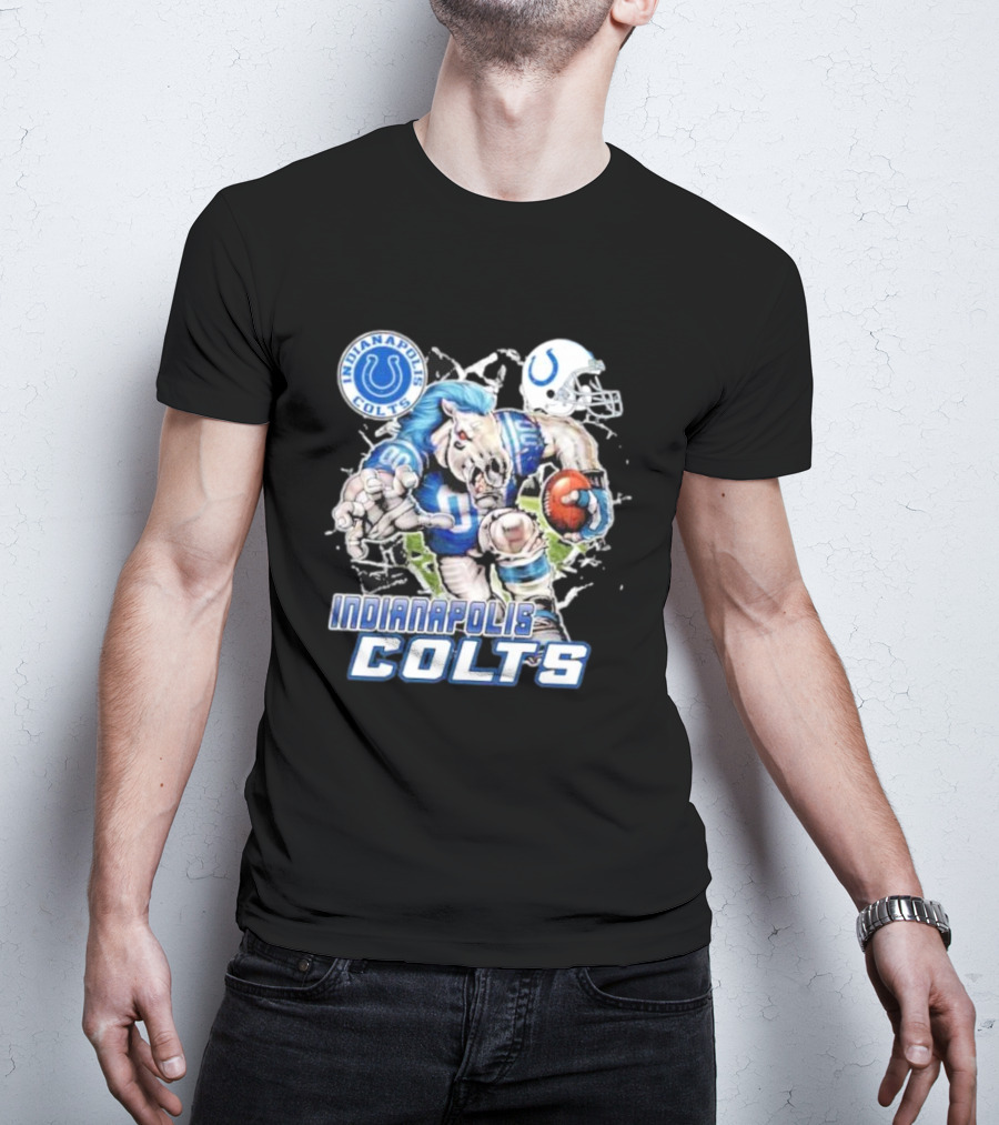 Indianapolis Colts Mascot Breaking Through Wall Vintage T-Shirt