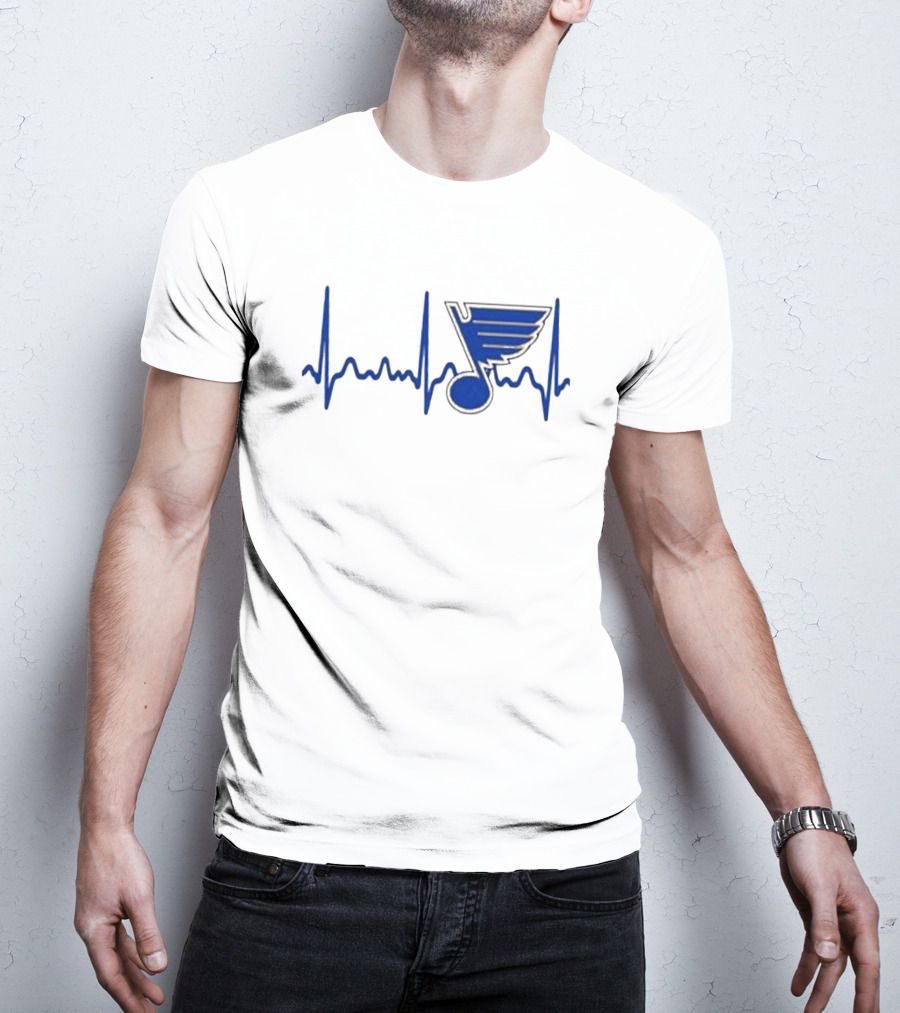 St Louis Blues Heartbeat Hockey T-Shirt