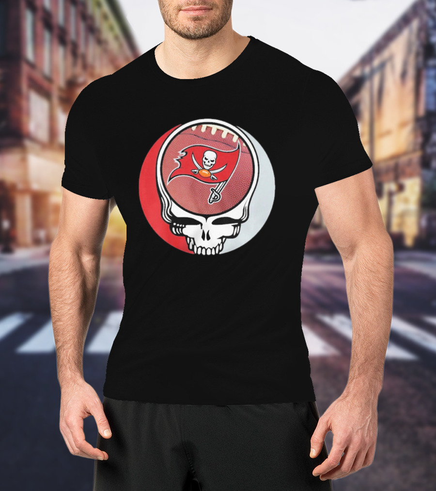 Tampa Bay Buccaneers Grateful Dead Skull Logo Custom T-Shirt