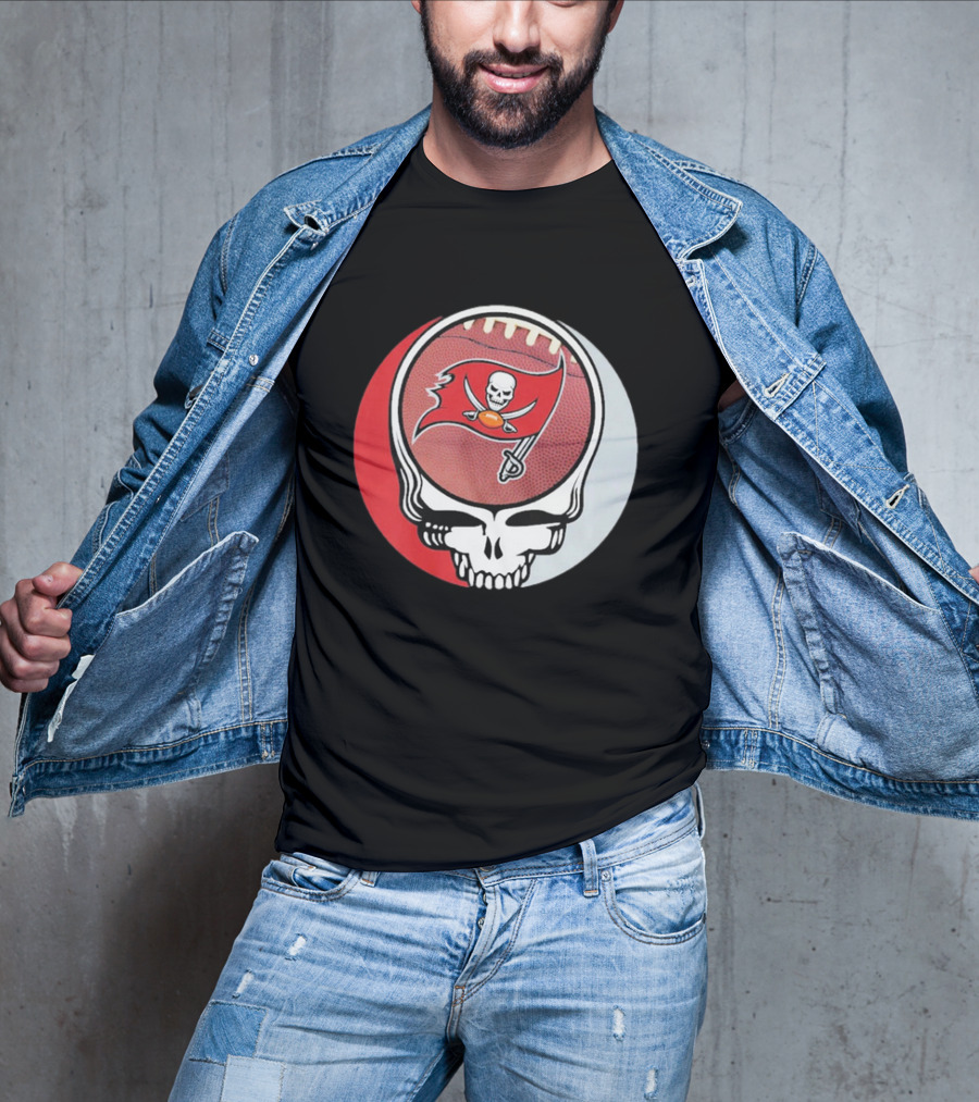Tampa Bay Buccaneers Grateful Dead Skull Logo Custom T-Shirt