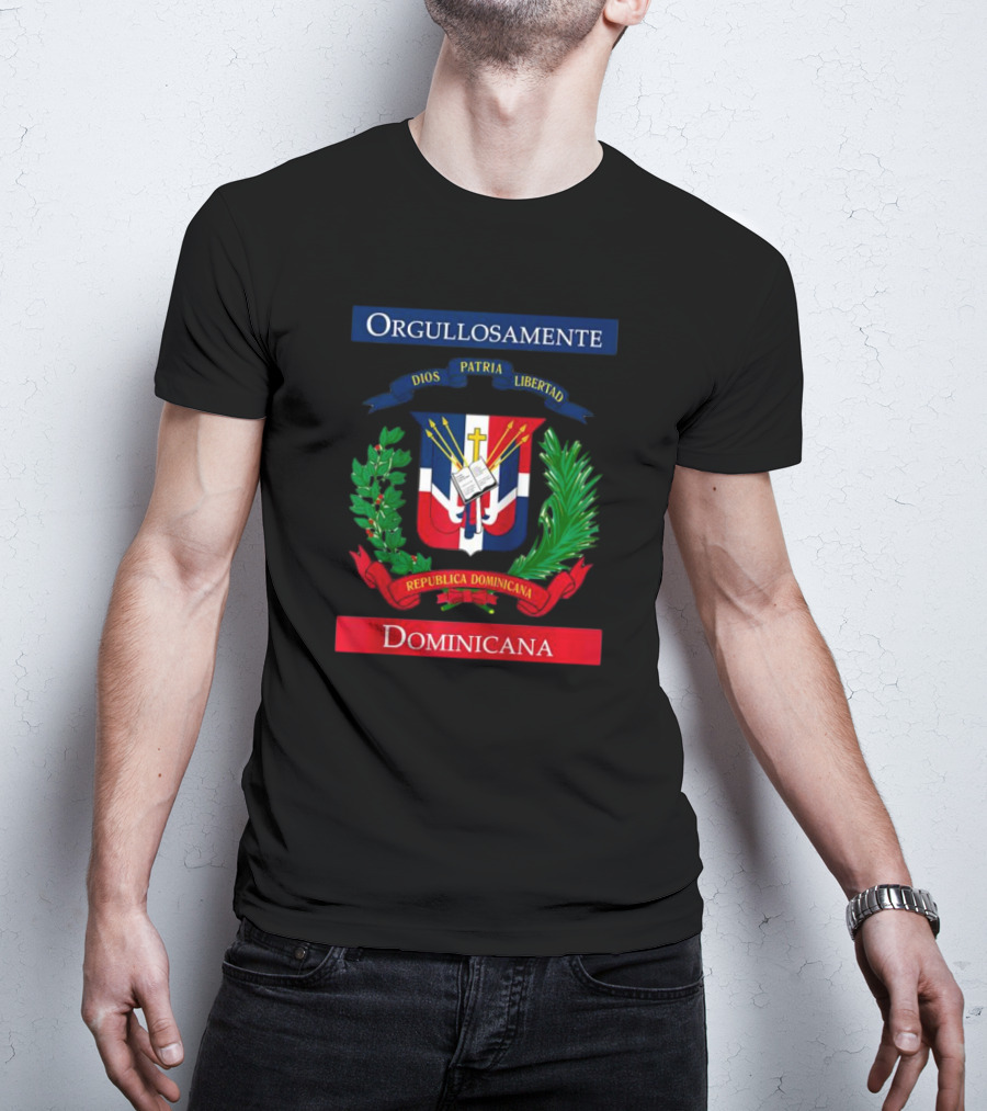 Orgullosamente Dominicana Dios Patria Libertad República Dominicana Flag T-Shirt