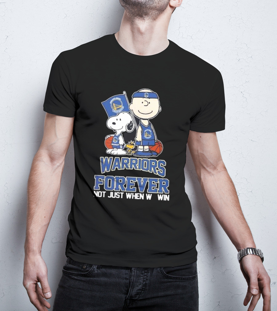 Warriors Forever Not Just When We Win With Snoopy Basketball T-Shirt