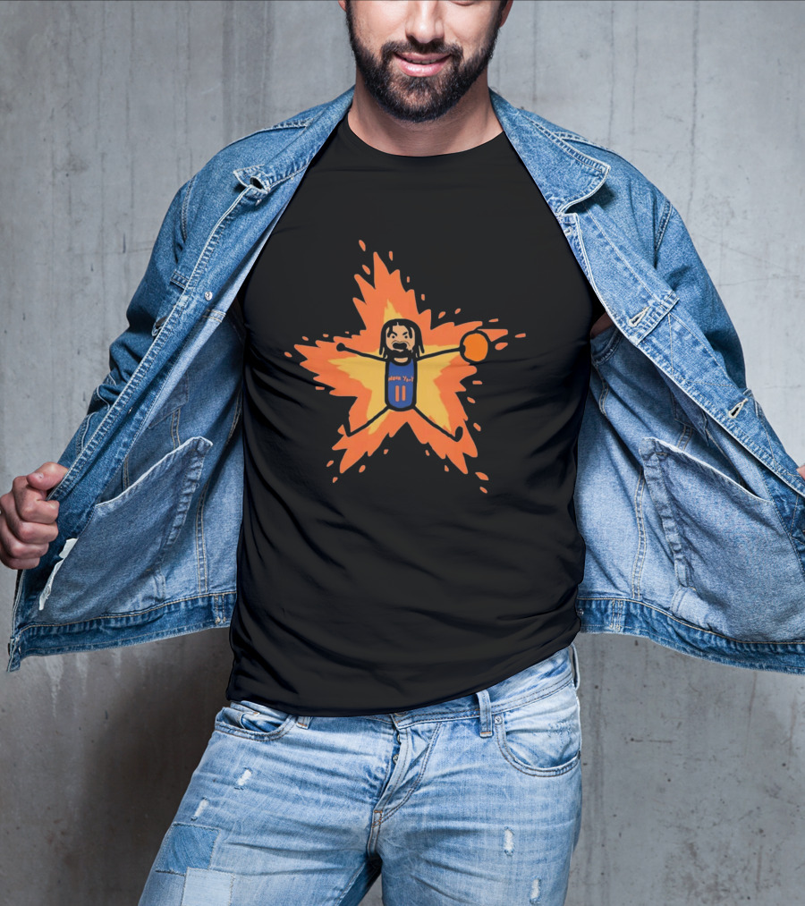New York Knicks Jalen Brunson Supernova Burst With Basketball Star Explosion T-Shirt