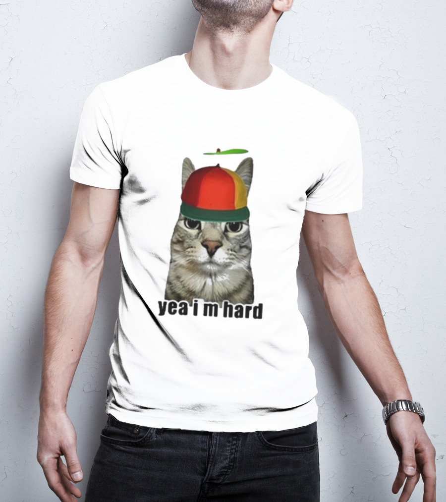 Cat Yea I’m Hard Propeller Hat T-Shirt