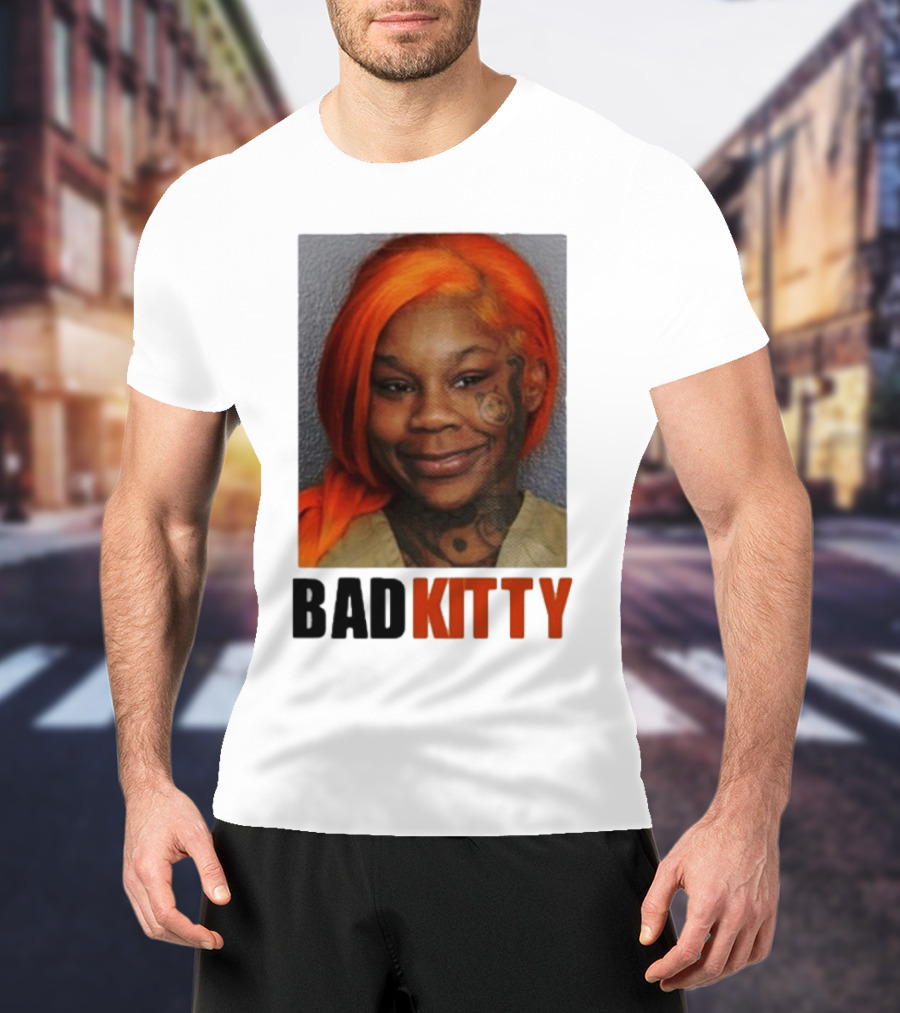 Sukihana Bad Kitty Orange Hair Mugshot T-Shirt