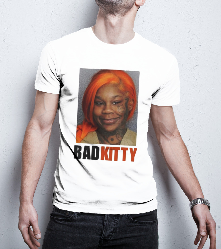 Sukihana Bad Kitty Orange Hair Mugshot T-Shirt