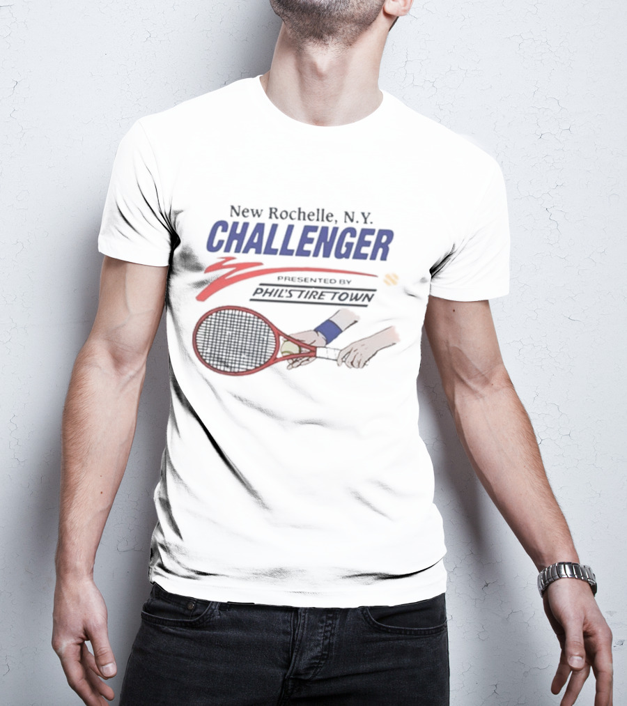 New Rochelle N.Y. Challenger Tennis Tournament Racket And Ball T-Shirt
