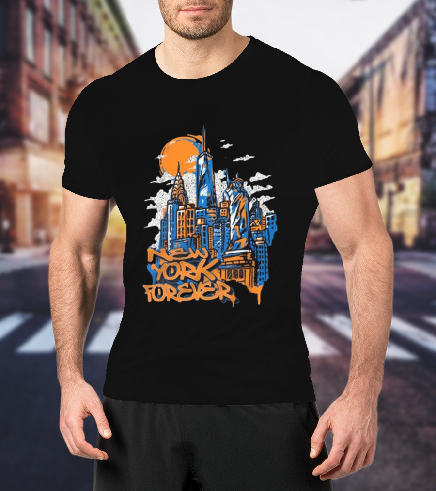 New York Knicks New York Forever Skyline T-Shirt